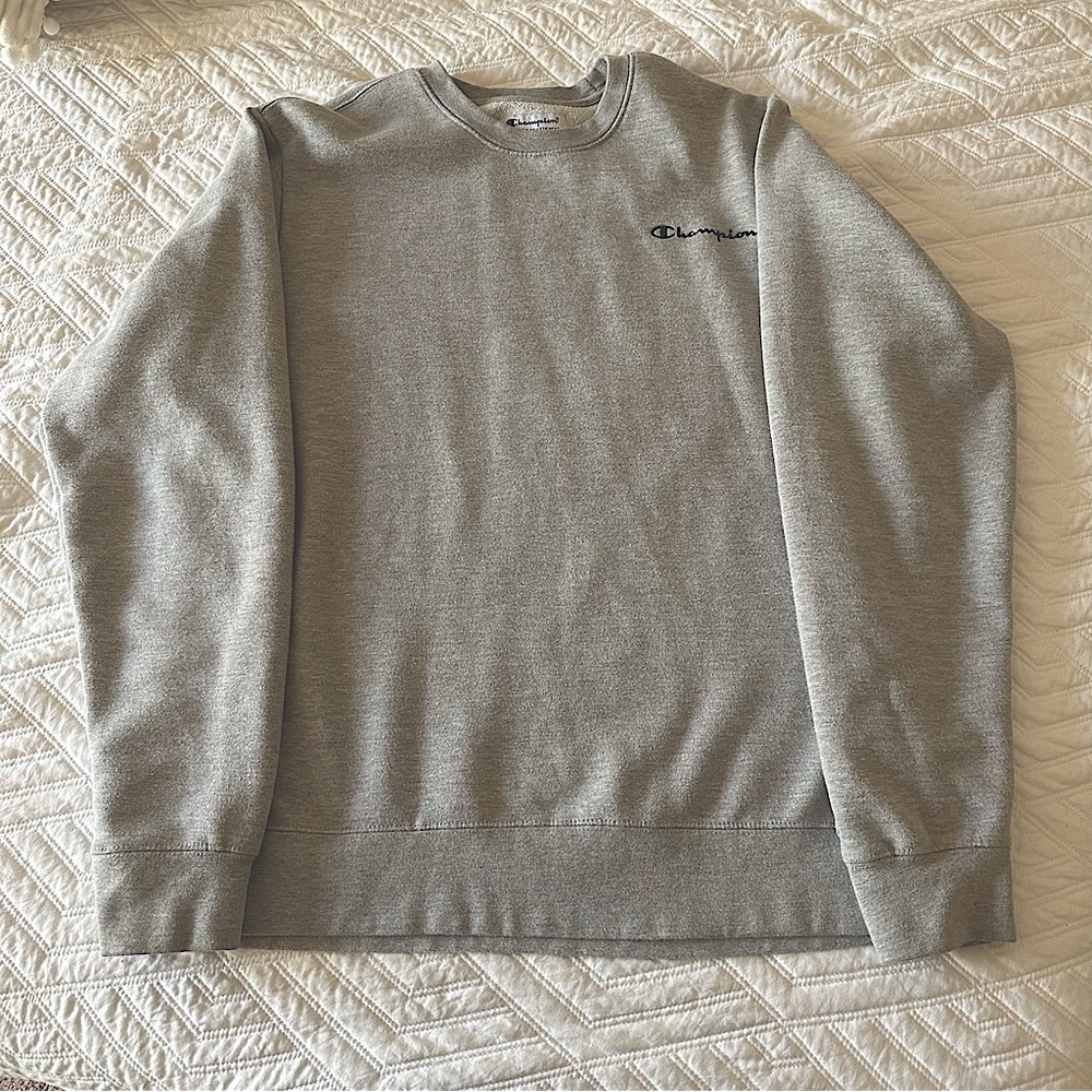 Large Champion Grey Crewneck Sweater
